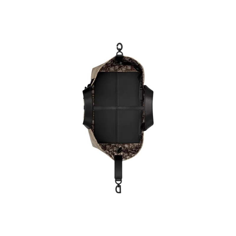 DIOR Toujours Cotton With Calfskin Tote Bag, Shopping Bag, Indigenous Bag, Handbag Medium Size Women's Beige & Black-2