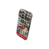 Silver, Christmas Grid Scarf Puppy Sticker