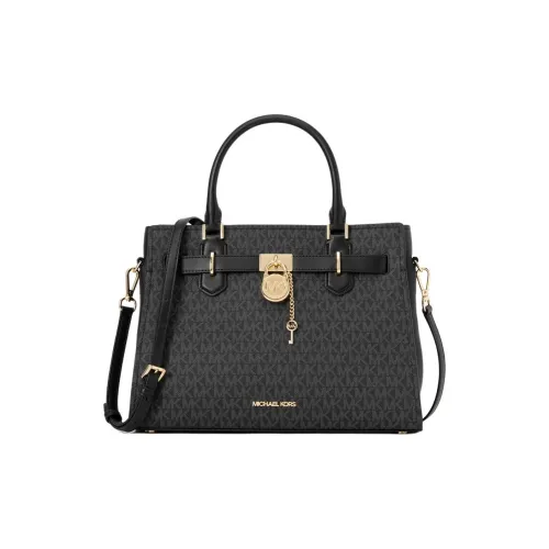 MICHAEL Peserico Hamilton Series Coated Canvas Tote Bag Shopping Bag Shoulder Bag Handbag Medium Size Women's Black