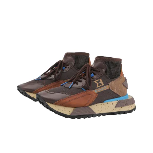 ELHANN.H Cushioning, Slip Resistant, And Abrasion Resistant High Top Casual Shoes Men's Coffee