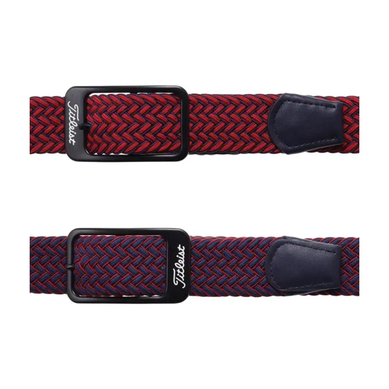 TITLEIST Polyester Synthetic Leather Leather Belts Men's Red Width 3.5CM-1