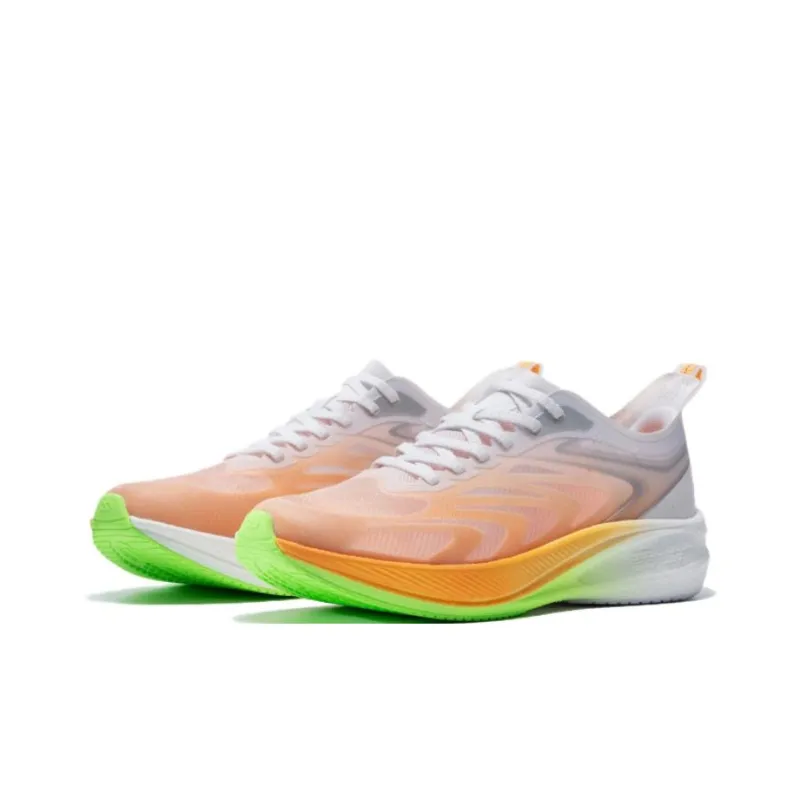 QIAODAN Light Speed 4.0PLUS Cushioning Breathable Coverage Low-Top Marathon Running Shoes Men's Orange White-1
