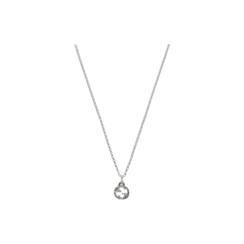 GUCCI Interlocking G 925 Silver Necklace-0