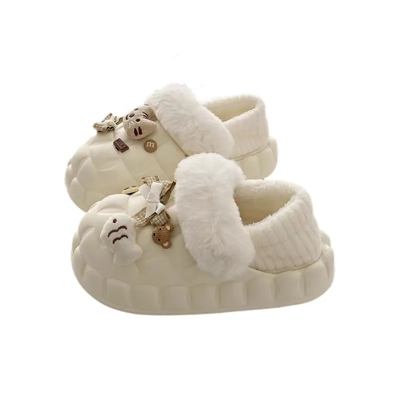 FGHGF Cotton Slipper Home Slippers White/Yellow/Pink-0