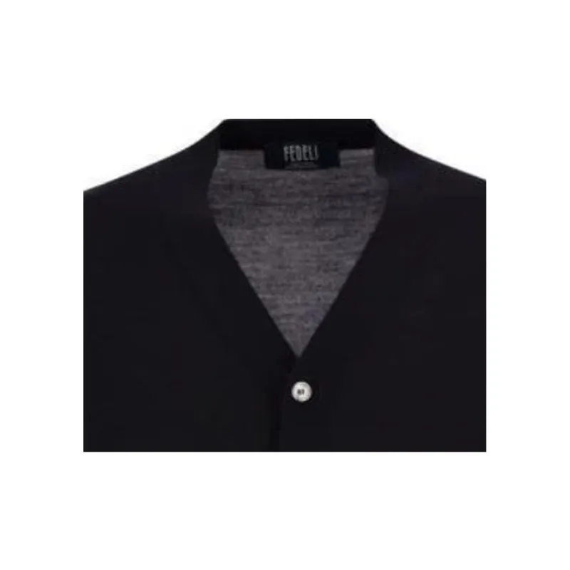 FEDELI V neck Buttoned Cardigan-8