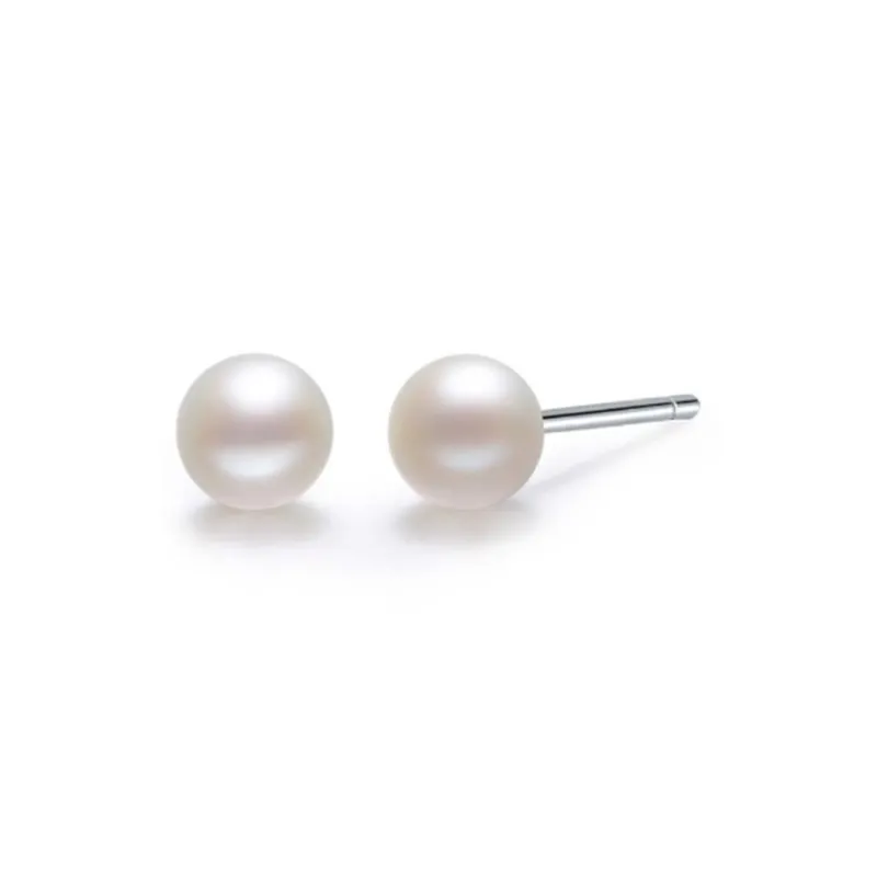 YINGNIXINDONG Freshwater Pearl Stud Earrings Women's-0