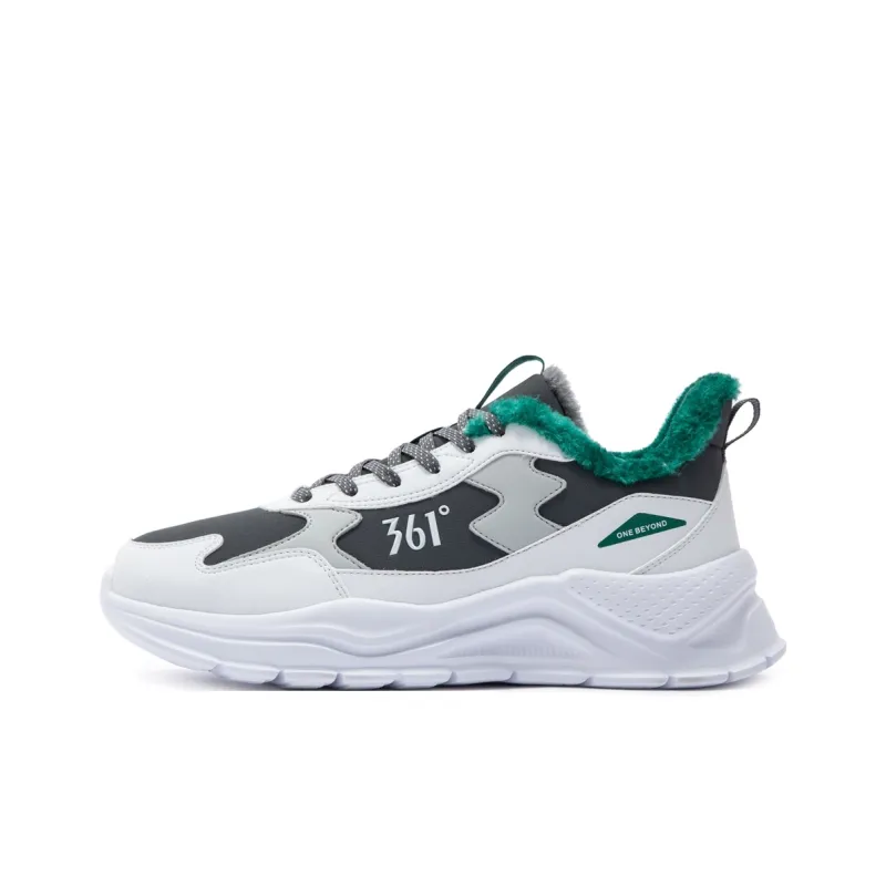 361° Water-Resistant Lightweight Rebound Low-Top Casual Running Shoes Men's White Green-0