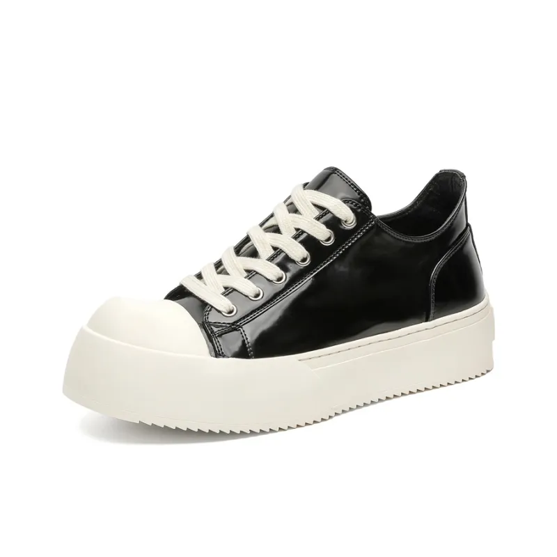 ΛOLUNKΛ Slip Resistant Low Top Skateboard Shoes Unisex Black-1