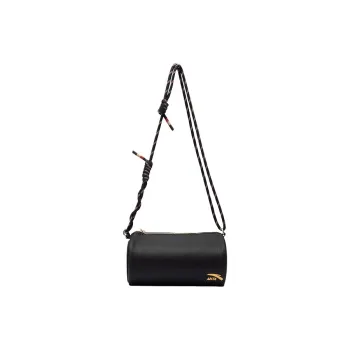 Anta Synthetic Leather Cylinder Bag Crossbody Bag Regular Unisex Basic Black