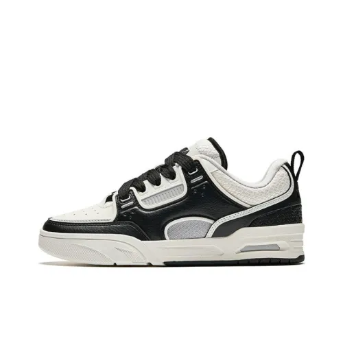 Anta AOJIE Slip Resistant Lightweight Height Increasing Low Top Skateboard Shoes Women's Black White