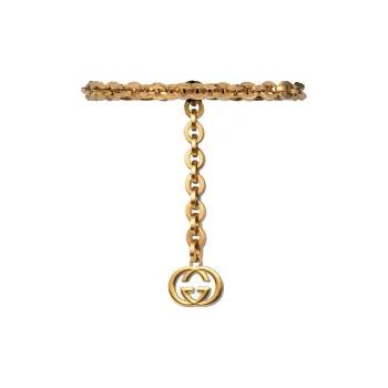 GUCCI Chain Interlocking Gg Charm Belt