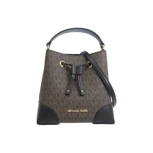 MICHAEL KORS Coated Canvas Bucket Bags One Shoulder Handbags Regular Women's Brown & Black