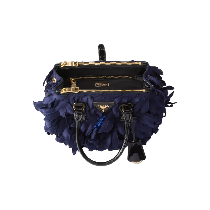 PRADA Galleria Killer Bag Fabric Shoulder Bag Crossbody Bag Handbag Mini Women's Baltic Blue And Black-3