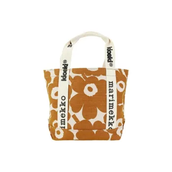 Marimekko Cotton Tote Bag, Shopping Bag, Handbag Mini Women's Brown & Beige