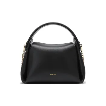Montagut Cow Leather Handbag Regular Women's Black/Silver/Light Green