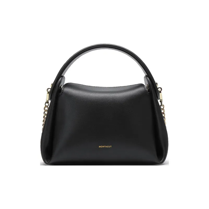 Montagut Cow Leather Handbag Regular Women's Black/Silver/Light Green-0