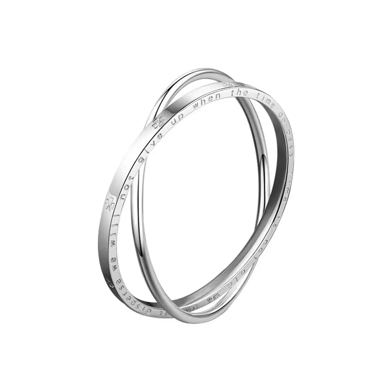 Old Qingyun Silver Building 999 Fine Silver Bangles Women's-0