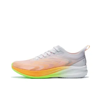 QIAODAN Light Speed 4.0PLUS Cushioning Breathable Coverage Low-Top Marathon Running Shoes Men's Orange White