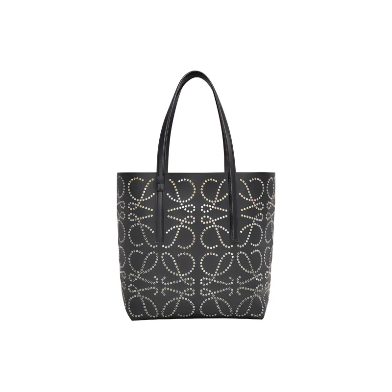 LOEWE Classic Cow Leather Tote Bag Shopping Bag Handbag Men's Black-3