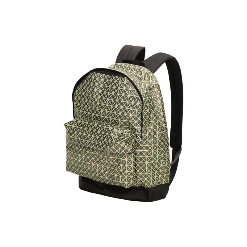 ISSEY MIYAKE Cotton With Cow Leather Backpack Women's Black & Green-2