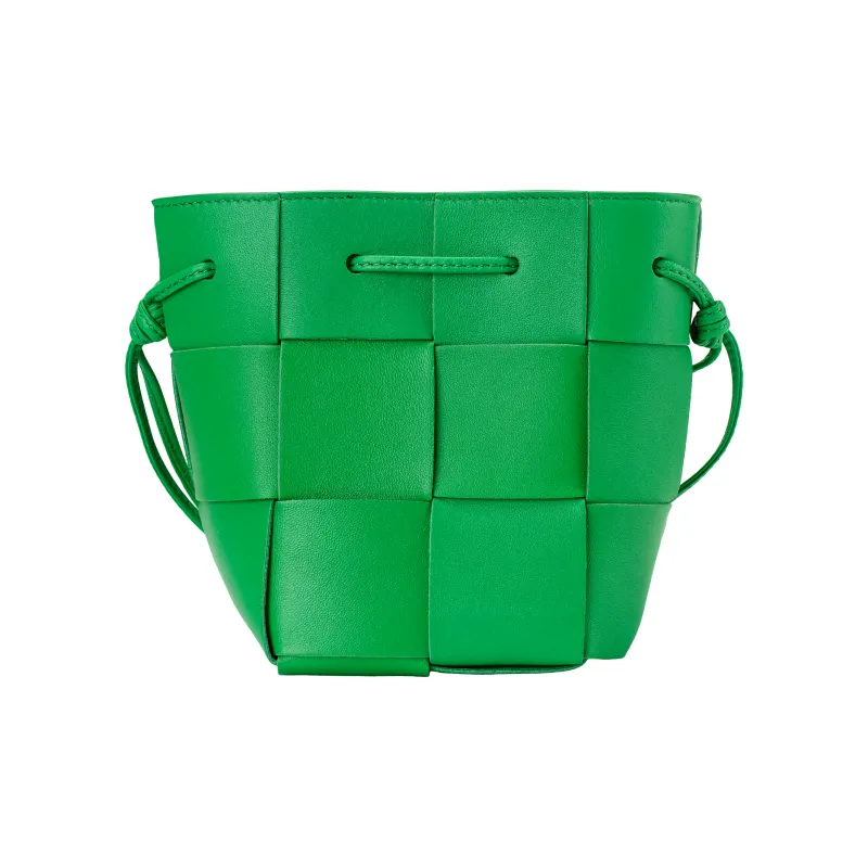 Bottega Veneta CASSETTE Pillow Bag Cow Leather Bucket Bag, Shoulder Bag, Crossbody Bag Regular Women's Green-1