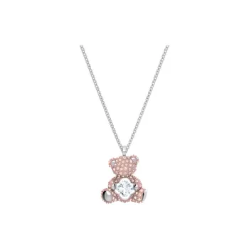 Swarovski White Gold Plated Necklaces Women's Pink