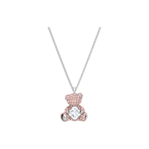 Swarovski White Gold Plated Necklaces Women's Pink