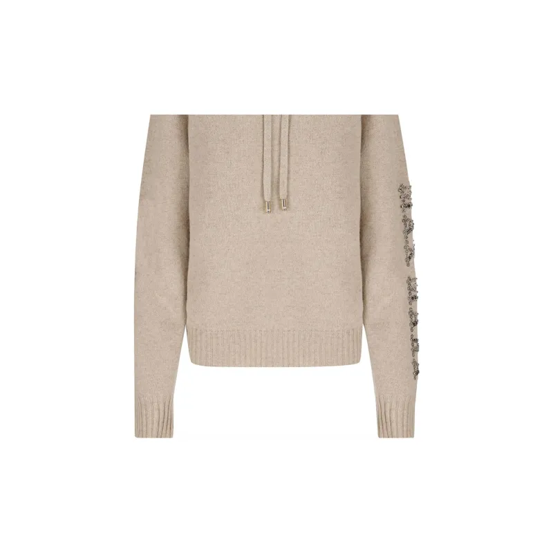 MaxMara Logo Embellished Knit Hoodie-4