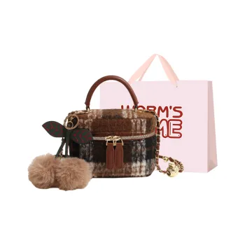 Worm's Home Woolen Handbag Regular Women's Brown