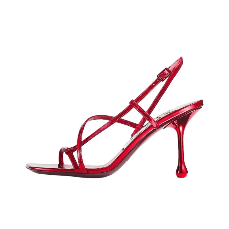Jimmy Choo Etana One Strap Sandals 8cm Women's Red-0