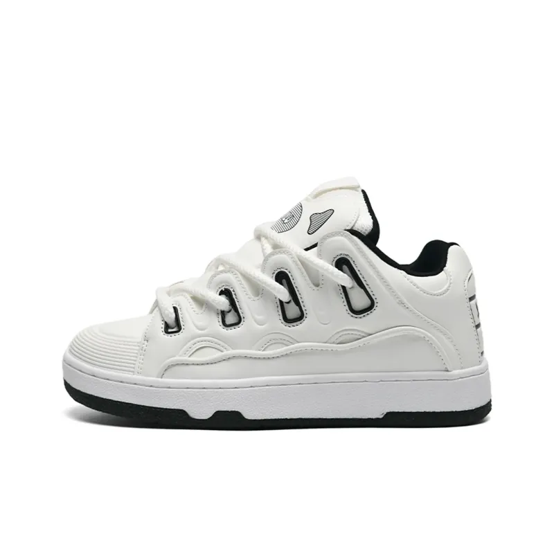 UNIITY Skateboard Shoes Unisex Low Top White Black/White Red-11