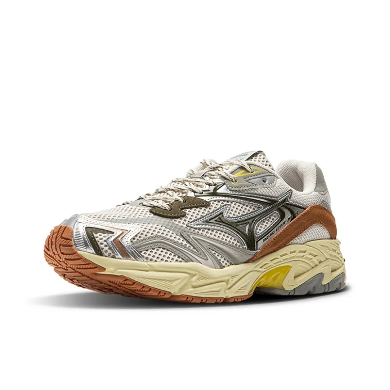 Mizuno ADVENTURE Durable Breathable Low-Top Chunky Sneakers Unisex Silver Brown-1