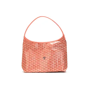 GOYARD Bohème Hobo Canvas With Leather Hobo Bag, Shoulder Bag Women's Coral Pink