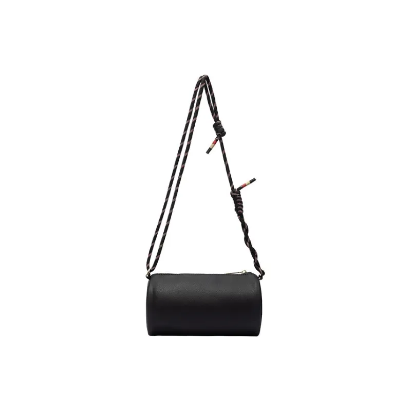 Anta Synthetic Leather Cylinder Bag Crossbody Bag Regular Unisex Basic Black-2