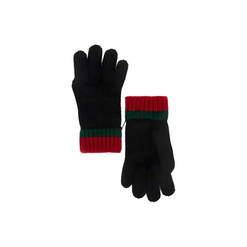 GUCCI Knit Gloves Kids Black-0