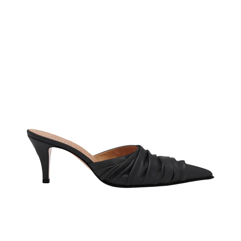 Alexander McQueen Birdee Ruched Pointed Toe Mules Women's-1