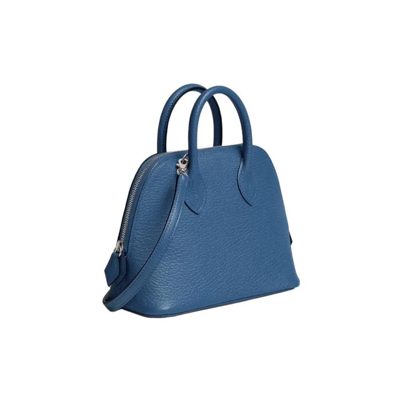 HERMES Bolide Mysore Goat Skin Bowling Bag Shoulder Bag Crossbody Bag Handbag Mini Women's K7 Bleu Obscur Dark Blue-1