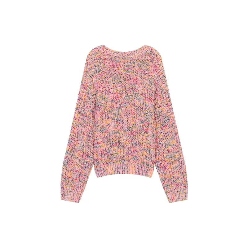 ELF SACK Sweater Women's Multicolor Dots Pink-2