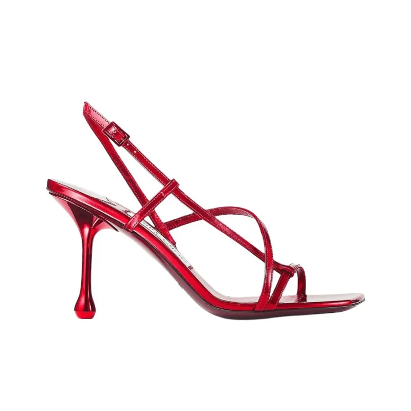 Jimmy Choo Etana One Strap Sandals 8cm Women's Red-1