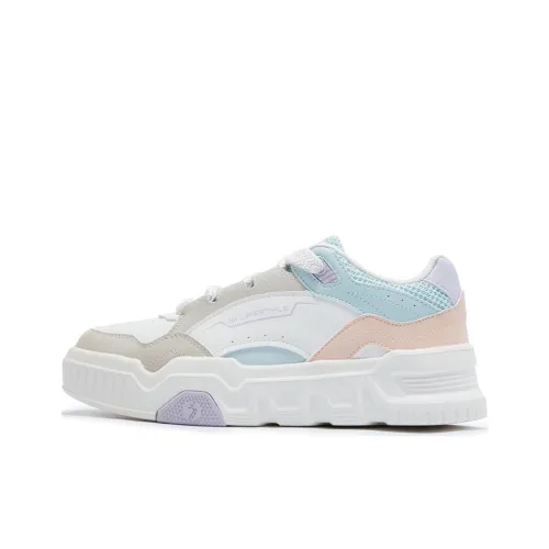 361° Anti-Slip Wear-Resistant Low-Top Skateboard Shoes Women's White Blue Pink