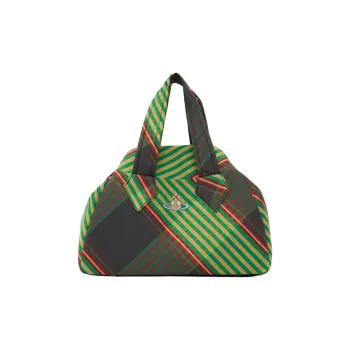Vivienne Westwood Cotton Linen Blend Handbag Medium Size Women's Green