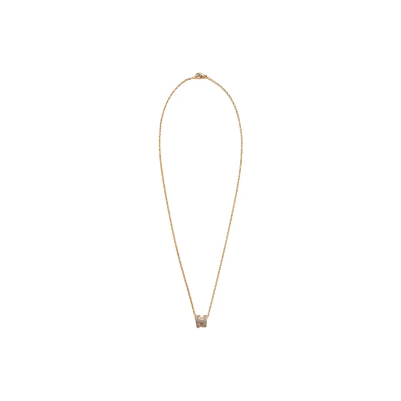 HERMES POP H Collection Metal Necklaces Women's Gold-1