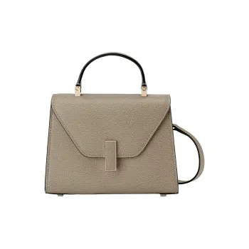 Valextra Iside Millepunte Calfskin With Leather Detail Shoulder Bag, Crossbody Bag, Handbag Women's Ivory Gray