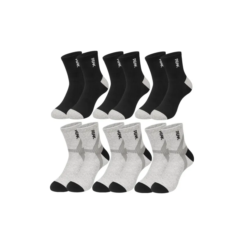 PEAK Mid Calf Socks Unisex 6 Pack-12