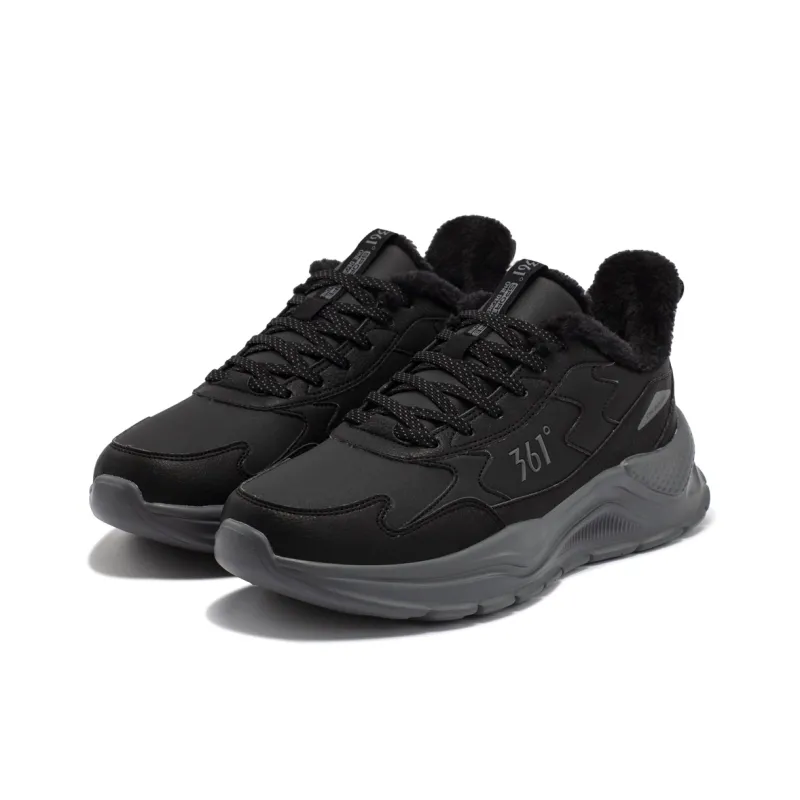 361° Slip Resistant Lightweight Rebound Low Top Casual Running Shoes Men's Obsidian Black-3