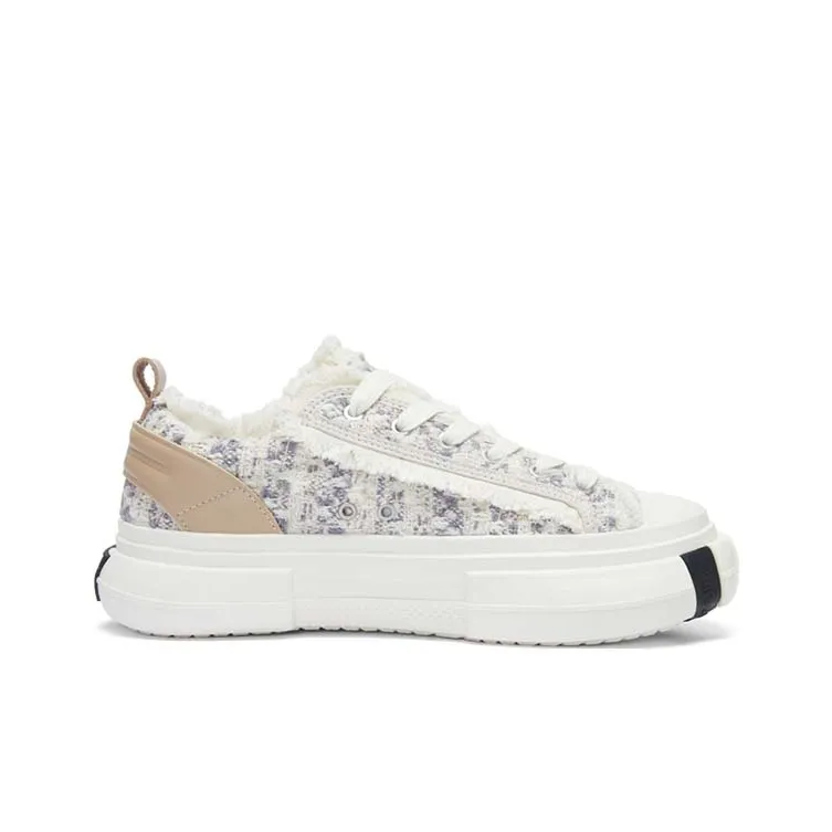 SMILEREPUBLIC INCEPTION 70s Abrasion Resistant Height Increasing Low Top Canvas Shoes Unisex Greige-1