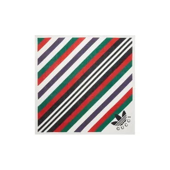 GUCCI Knit Scarves Unisex Ivory White/Red
