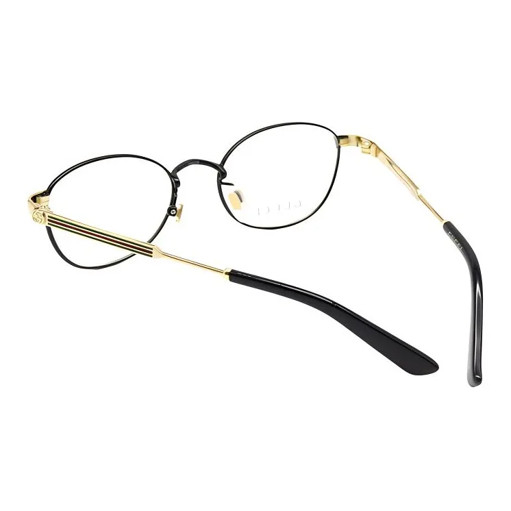GUCCI Eyeglass Frames Unisex Black Gold Tortoiseshell-3
