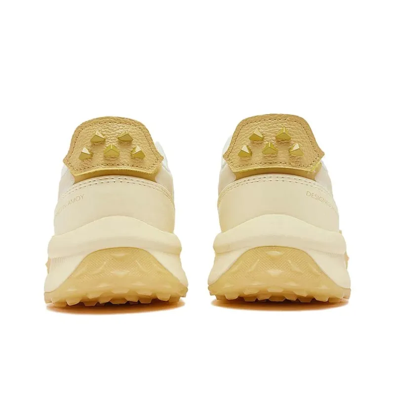 QIAODAN Cushioning, Wear Resistant Low Top Casual Shoes Women's Wheat Straw Yellow Light Pear Yellow-4