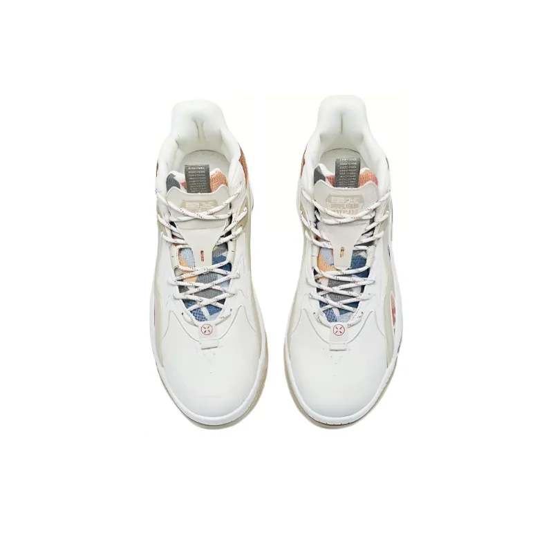 XTEP Anti-Slip Wear-Resistant High-Top Casual Shoes Men's White Multicolor-1
